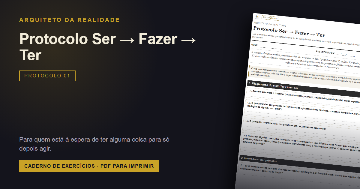 Protocolo Ser → Fazer → Ter